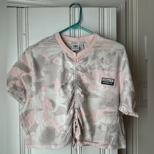 Adidas Pink Cropped Camo tshirt
